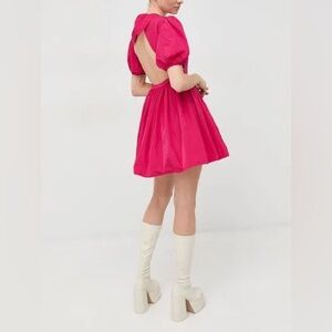 RED Valentino Ruffle-Sleeved Backless Mini Taffeta Dress Size EU 40 - US 4-6